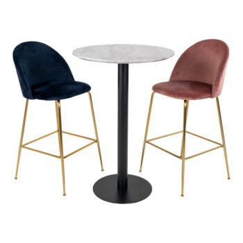 Okrúhly barový stôl s doskou v dekore mramoru ø 70 cm Bolzano – House Nordic – Obrázok 5