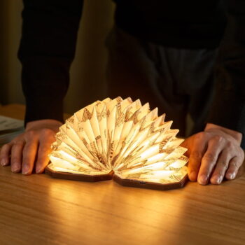Tmavohnedá stmievateľná stolová lampa (výška 3,5 cm) Velvet Accordion – Gingko - Image 4