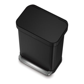 Matne čierny nášľapný oceľový odpadkový kôš 55 l – simplehuman - Image 3