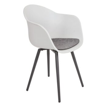 Sivá plastová záhradná stolička Zara – Garden Pleasure - Image 2