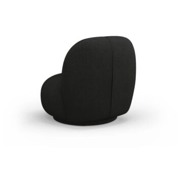 Čierne kreslo z textílie buklé Chuck – Micadoni Home - Image 3
