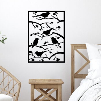 Kovová nástenná dekorácia 47x66 cm Branch & Birds – Wallity - Image 4