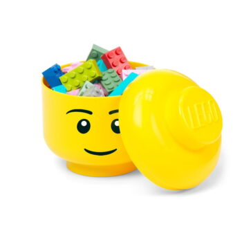Žltá úložná škatuľa v tvare hlavy LEGO® boy, 10,5 x 10,6 x 12 cm - Image 3