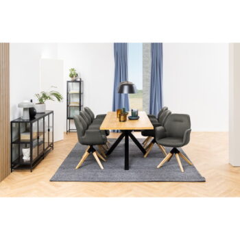 Čierna vitrína v dekore jaseňa 152x86 cm Seaford – Actona – Obrázok 7