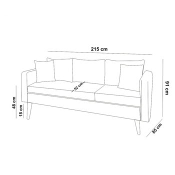 Sivá pohovka 215 cm Sofia – Balcab Home - Image 6