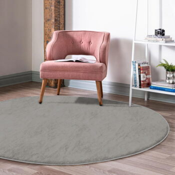 Sivý prateľný okrúhly koberec vhodný pre robotické vysávače ø 100 cm Comfort – Mila Home - Image 3