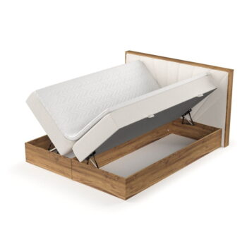 Boxspring posteľ s úložným priestorom v krémovo-prírodnej farbe 160x200 cm Asahi – Maison de Rêve - Image 11