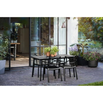 Čierna plastová záhradná stolička Metalix – Keter – Obrázok 3