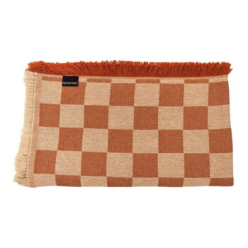 Prikrývka na dvojlôžko v béžovo-tehlovej farbe 240x240 cm Terracota Checkerboard – Really Nice Things - Image 2