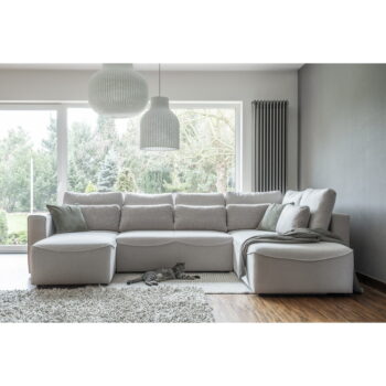 Krémovobiela rozkladacia rohová pohovka (do "U") Homely Tommy – Miuform - Image 9