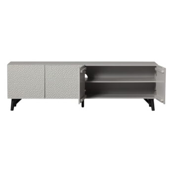 Svetlosivý TV stolík z mangového dreva 185x56 cm Carved – BePureHome - Image 4