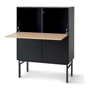 Čierna vinotéka v dekore duba 91x111 cm Edge - Hammel Furniture - Image 2