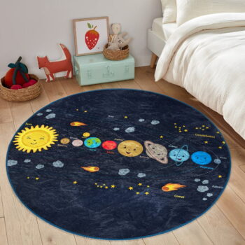 Tmavomodrý detský koberec ø 100 cm Comfort – Mila Home - Image 6