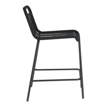 Čierna barová stolička s oceľovou konštrukciou Kave Home Glenville, výška 62 cm - Image 2