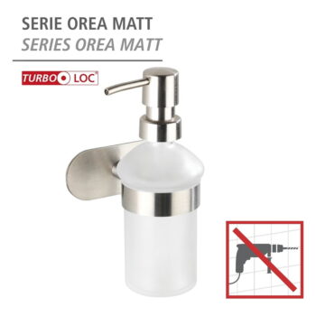 Samodržiaci sklenený dávkovač mydla v matne striebornej farbe 200 ml Orea – Wenko - Image 10