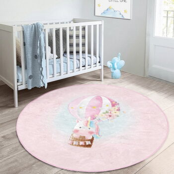 Ružový detský koberec ø 120 cm Comfort – Mila Home - Image 6