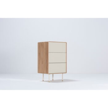 Vysoká komoda z dubového dreva v bielo-prírodnej farbe 60x100 cm Fina – Gazzda – Obrázok 9