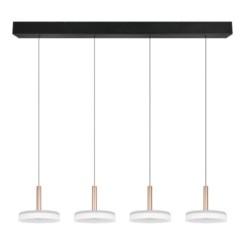 LED stmievateľné závesné svietidlo v čierno-bielo-zlatej farbe so skleneným tienidlom Celeste – Trio - Image 5