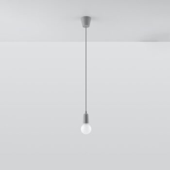 Sivé závesné svietidlo ø 5 cm Rene – Nice Lamps - Image 2