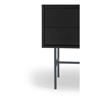 Čierno-antracitová nízka komoda s posuvnými dverami 180x91 cm Nube – Teulat - Image 6