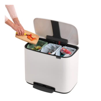 Biely nášľapný oceľový odpadkový kôš na triedený odpad 33 l Bo – Brabantia – Obrázok 7