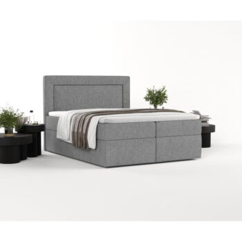 Sivá boxspring posteľ s úložným priestorom 140x200 cm Imagine – Maison de Rêve – Obrázok 9