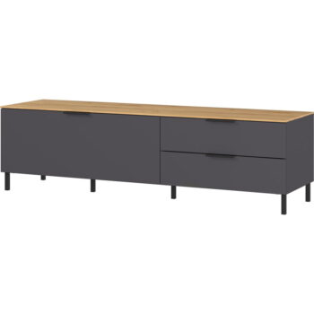 Sivý TV stolík v dekore duba 164x47 cm California - Germania – Obrázok 2