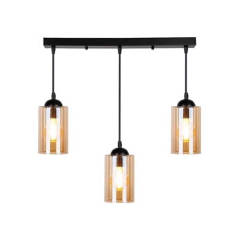 Čierne závesné svietidlo so skleneným tienidlom 10x55 cm Bistro - Candellux Lighting - Image 7