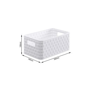 Biely úložný košík z recyklovaného plastu Country - Rotho - Image 2