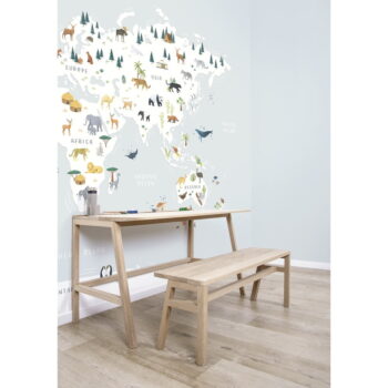 Detská tapeta 400 cm x 248 cm Animals World Map – Lilipinso - Image 2