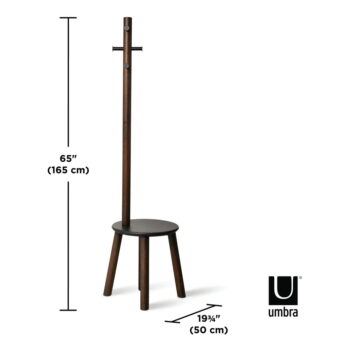 Čierny prírodný vešiak z kaučukového dreva Pillar - Umbra – Obrázok 6