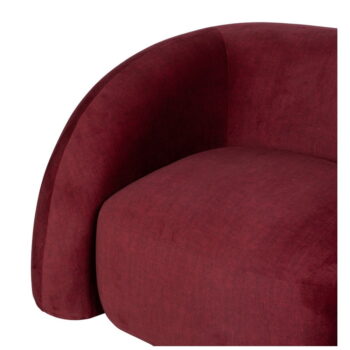 Vínové zamatové kreslo Archie – Ixia - Image 7