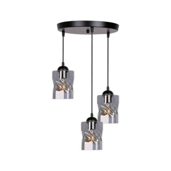 Čierne závesné svietidlo so skleneným tienidlom Felis - Candellux Lighting