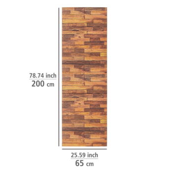 Hnedá plastová kúpeľňová predložka 65x200 cm Lambris – Wenko - Image 4