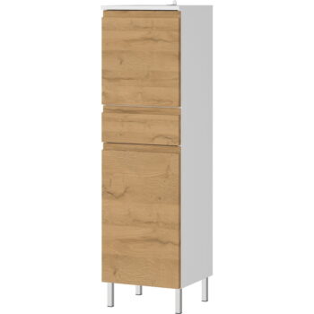Biela vysoká kúpeľňová skrinka v dekore duba 34x120 cm Torrance - Germania - Image 2