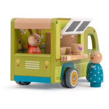 Drevené autíčko La Grande Famille Food Truck  – Moulin Roty - Image 6