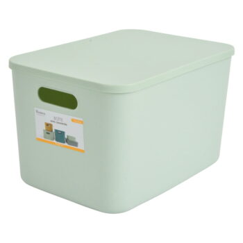 Svetlozelený plastový úložný box s vekom 35,5x25,5x23 cm – Homéa - Image 5