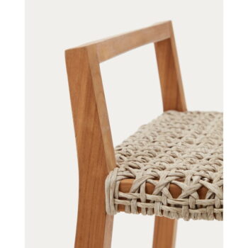 Drevená záhradná barová stolička v prírodnej farbe Giverola – Kave Home - Image 7