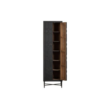 Čierna šatníková skriňa z recyklovaného dreva 60x210 cm Bequest – BePureHome - Image 5