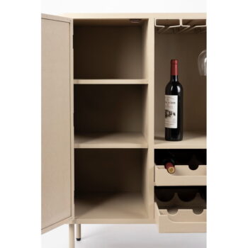 Krémová ratanová vinotéka pre 8 fliaš, 90x100 cm Amaya – White Label - Image 8