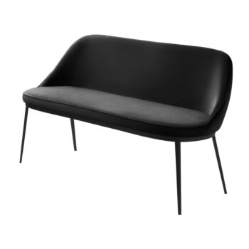 Čierna pohovka z imitácie kože 144 cm Gain – Unique Furniture