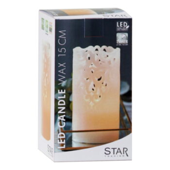 Biela vosková LED sviečka Star Trading Clary, výška 15 cm – Obrázok 5