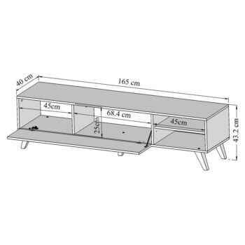 TV stolík v dekore duba v bielo-prírodnej farbe 165x43 cm Prism – TemaHome – Obrázok 4