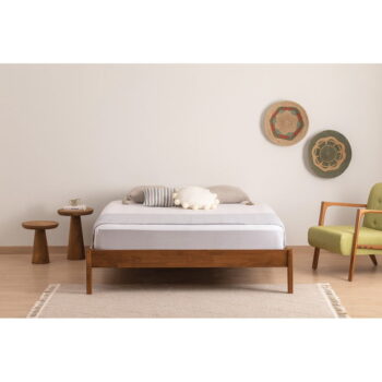 Dvojlôžková posteľ zo smrekového dreva s roštom v tmavohnedo-prírodnej farbe 180x200 cm Galaksi – Kalune Design – Obrázok 3