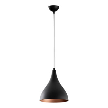 Čierne závesné svietidlo s kovovým tienidlom ø 22 cm Berceste – Opviq lights - Image 5