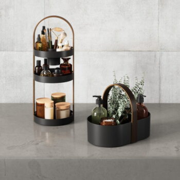 Čierny kúpeľňový organizér z recyklovaného plastu Bellwood – Umbra - Image 4