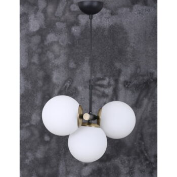 Biele/čierne závesné svietidlo so skleneným tienidlom ø 15 cm Cascade – Squid Lighting - Image 2