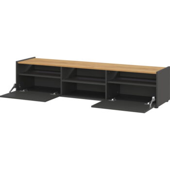 Antracitový TV stolík 164x35 cm Schlangen – Germania – Obrázok 2