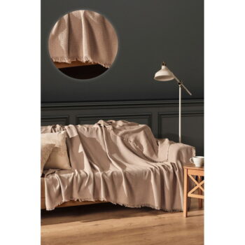 Hnedý pléd z recyklovanej bavlny 170x205 cm Merlin – Mijolnir – Obrázok 3