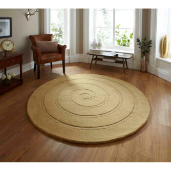 Béžový vlnený koberec Think Rugs Spiral, ⌀ 140 cm – Obrázok 2
